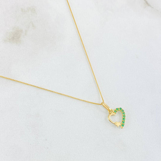 Set Cadena y Dije Veneciana + Corazón Estrella 1.35gr / 45cm / Oro Amarillo 18K (Oferta)