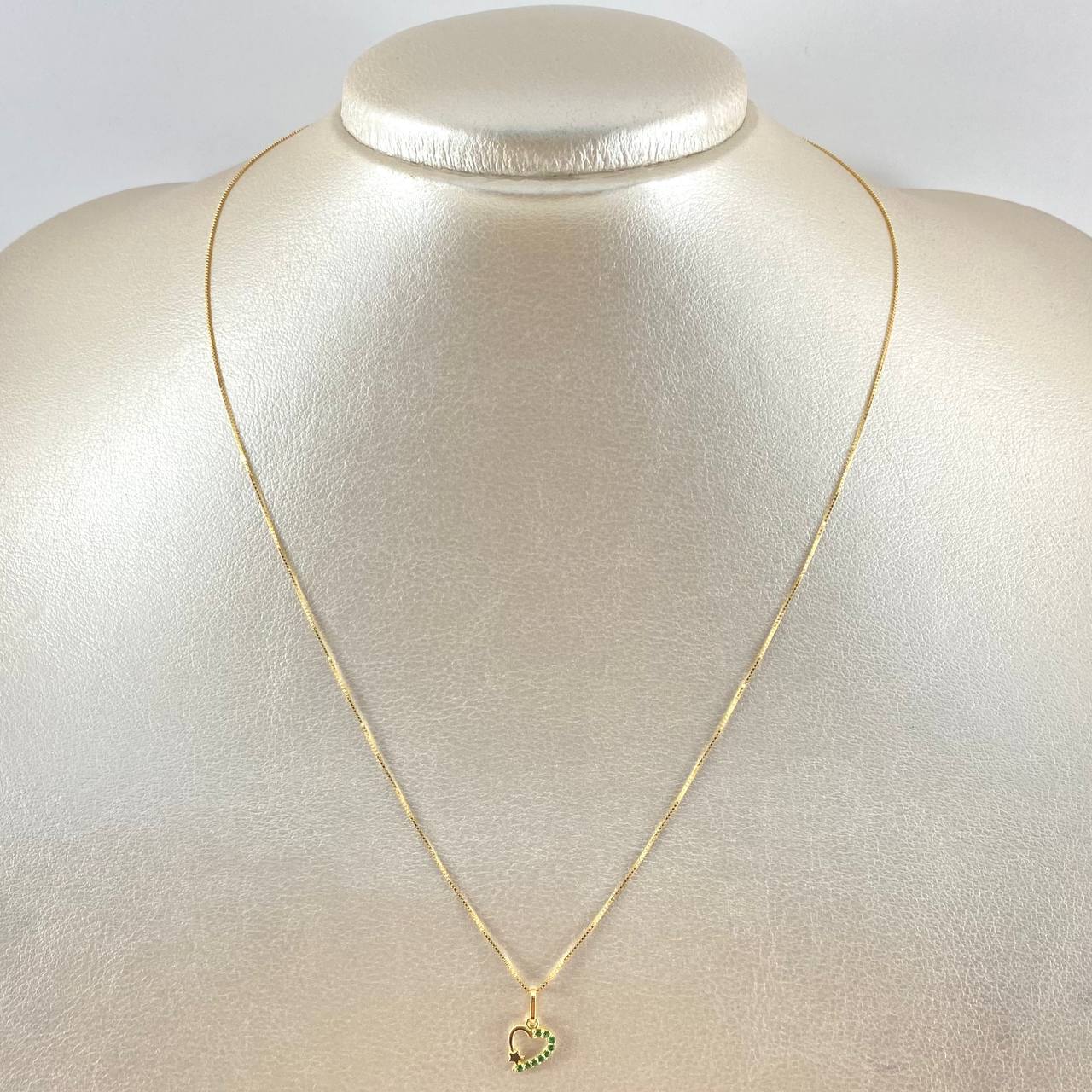 Set Cadena y Dije Veneciana + Corazón Estrella 1.35gr / 45cm / Oro Amarillo 18K (Oferta)