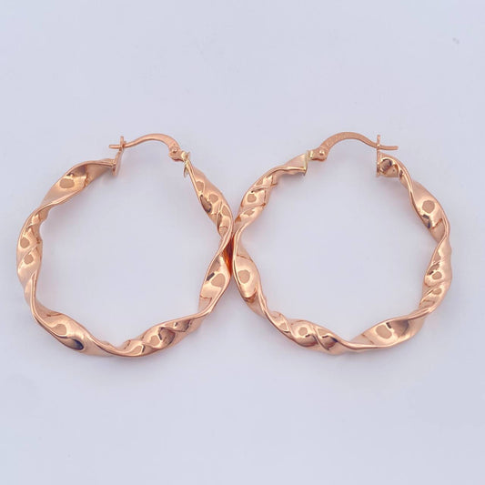 Candongas Tata 2.95gr / 3.7cm / Oro Rosa 18K $