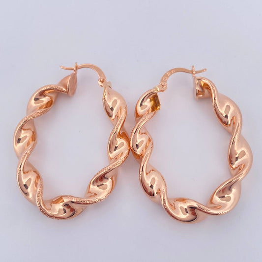 Candongas Demi 5.85gr / 4cm / Oro Rosa 18K $