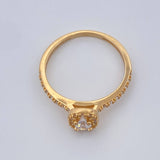Anillo Halo Cuadrado 1.9gr / T5 1/4 / Oro Amarillo 18K $