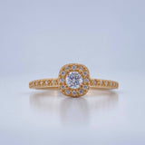 Anillo Halo Cuadrado 2.1gr / T6 1/4 / Oro Amarillo 18K $