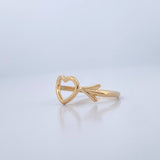 Anillo Corazon Flecha 1.35gr / T5 1/2 / Oro Amarillo 18K $