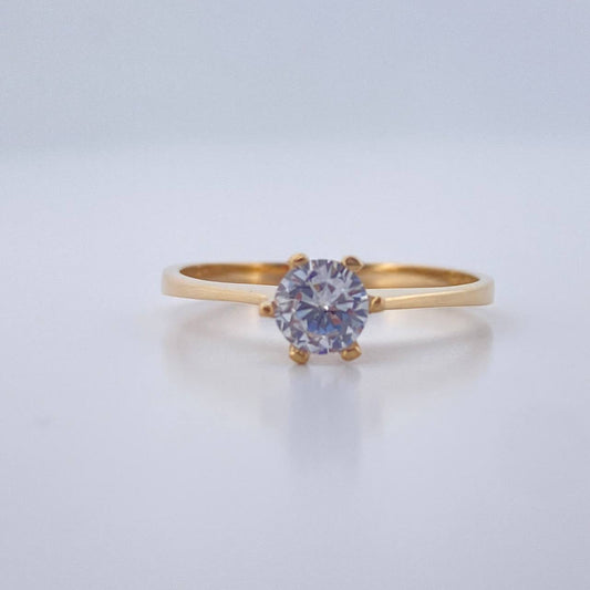 Anillo Solitario Puente 1.35gr / T5 1/2 / Oro Amarillo 18K $
