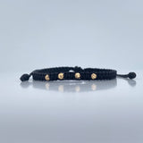 Pulsera Tejida Negra 0.2gr / Oro Amarillo 18K &