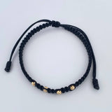 Pulsera Tejida Negra 0.2gr / Oro Amarillo 18K &