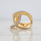 Anillo Cruzado 7.35g / T6 1/2 Dos Oros Amarillo Blanco 18K