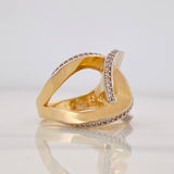 Anillo Cruzado 7.35g / T6 1/2 Dos Oros Amarillo Blanco 18K