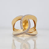 Anillo Cruzado 7.35g / T6 1/2 Dos Oros Amarillo Blanco 18K
