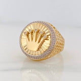 Anillo Corona Móvil 10.45g / T11 Dos Oros Amarillo Blanco 18K