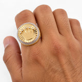 Anillo Corona Móvil 10.45g / T11 Dos Oros Amarillo Blanco 18K