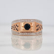 Anillo Sello Circulo 5.7g / T9 1/2 Dos Oros Blanco Rosa 18K