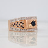 Anillo Sello Circulo 5.7g / T9 1/2 Dos Oros Blanco Rosa 18K