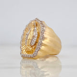 Anillo Virgen Milagrosa 9.35g / T9 Dos Oros Amarillo Blanco 18K
