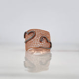 Anillo Corazones 8g / T6 3/4 Dos Oros Negro Rosa 18K