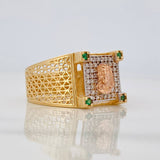 Anillo Rostro de Cristo 6g / T9 1/2 Tres Oros 18K