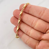 Pulso Rustico Rombos 5g / 20cm / 3.7mm Oro Amarillo 18K