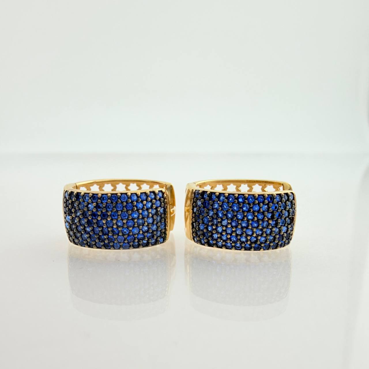 Candongas Ovalada 5gr / 1.6cm / Dos Oros Negro Amarillo 18K &