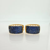 Candongas Ovalada 5gr / 1.6cm / Dos Oros Negro Amarillo 18K &