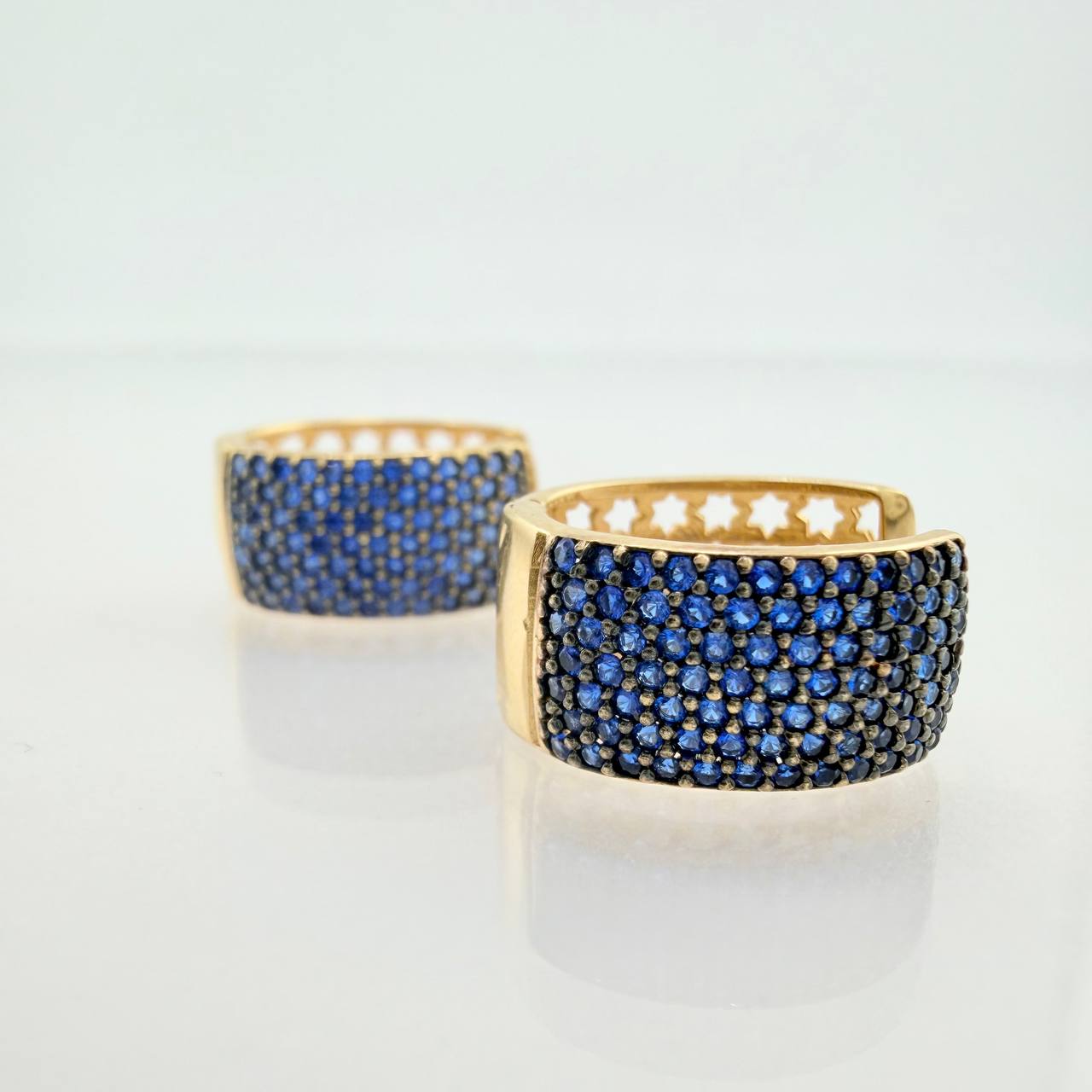 Candongas Ovalada 5gr / 1.6cm / Dos Oros Negro Amarillo 18K &