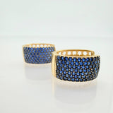 Candongas Ovalada 5gr / 1.6cm / Dos Oros Negro Amarillo 18K &