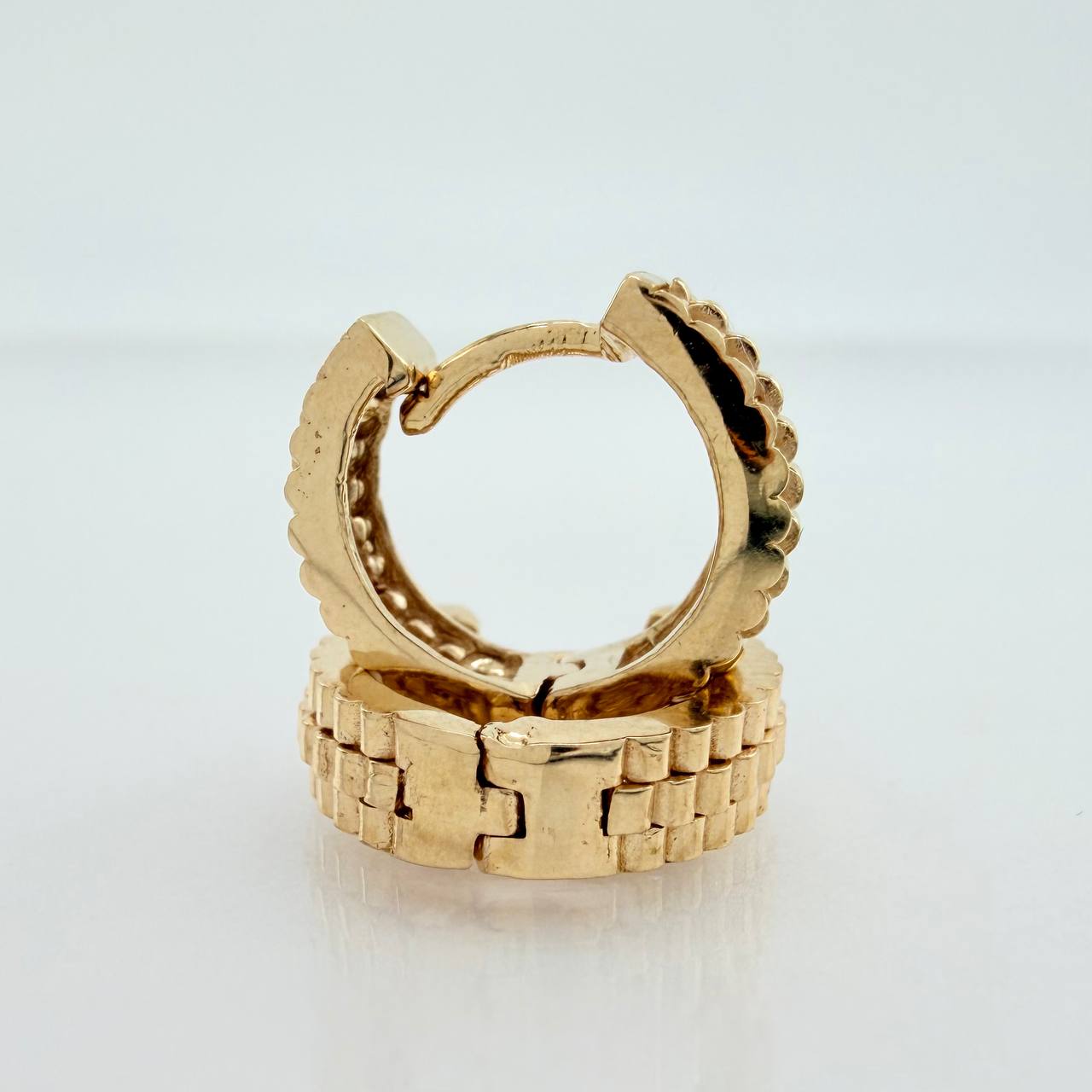 Candongas Carril Rustico 4.05gr / 1.1cm / Oro Amarillo 18K