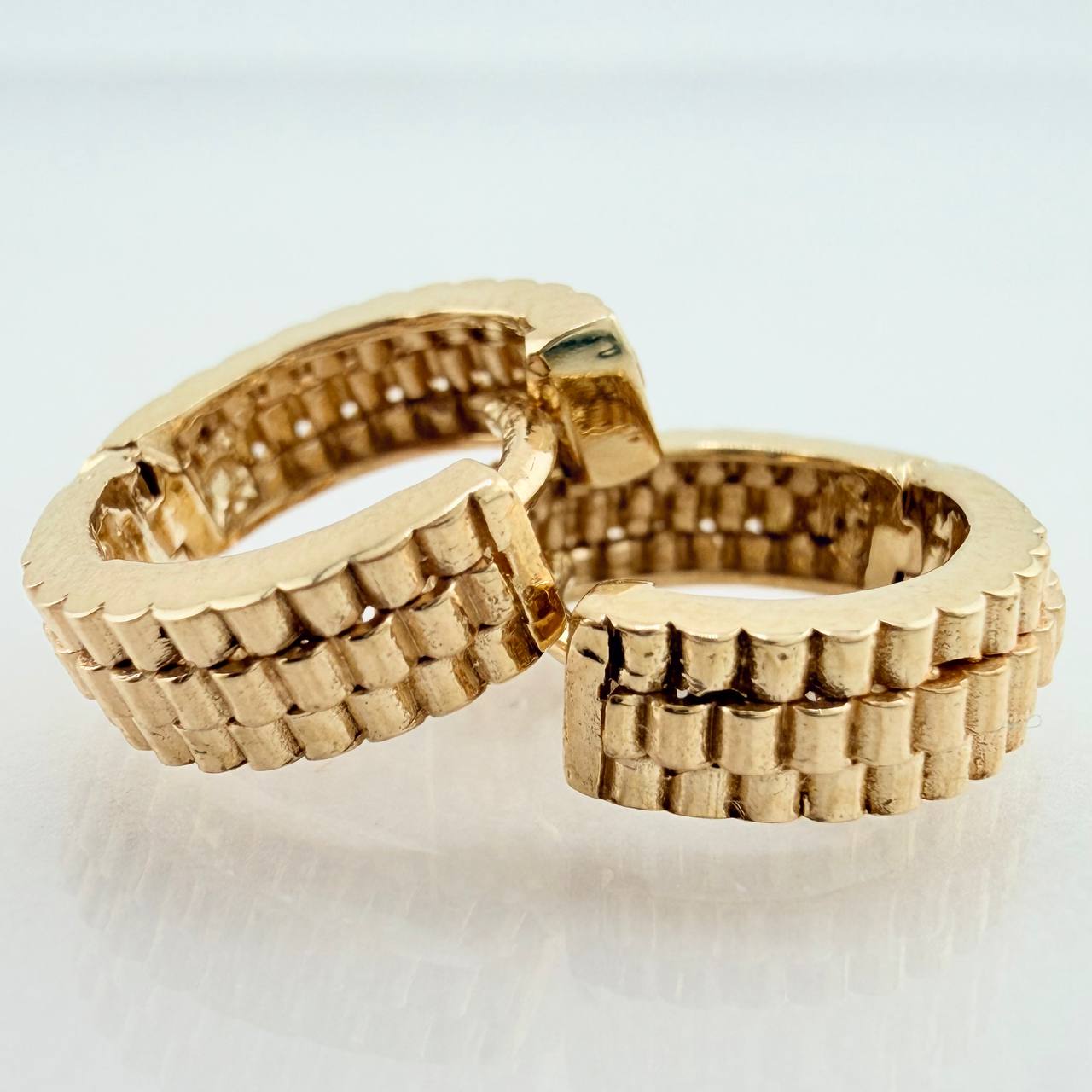 Candongas Carril Rustico 4.05gr / 1.1cm / Oro Amarillo 18K