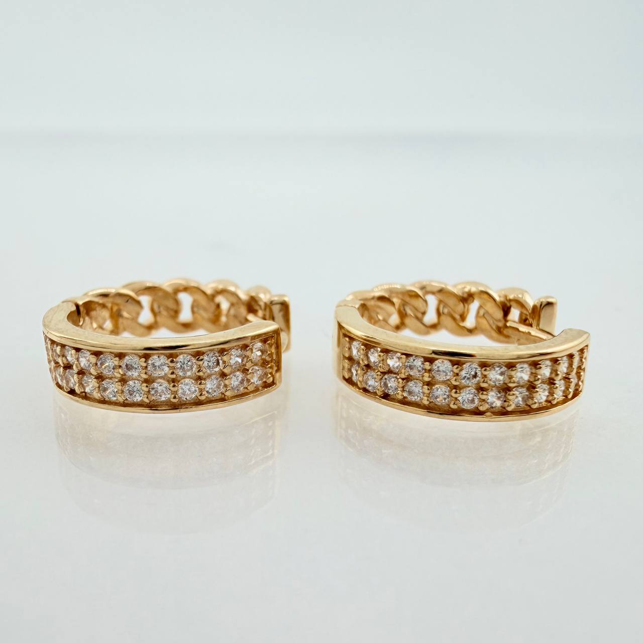Candongas Doble Carril Cuabana 3gr / 1.2cm / Oro Amarillo 18K &