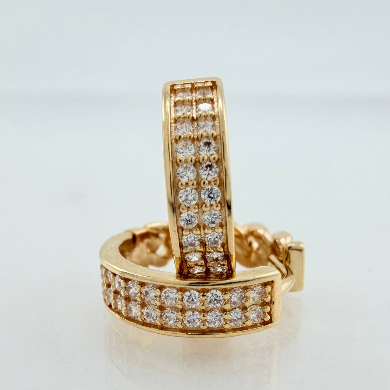 Candongas Doble Carril Cuabana 3gr / 1.2cm / Oro Amarillo 18K &