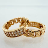 Candongas Doble Carril Cuabana 3gr / 1.2cm / Oro Amarillo 18K &