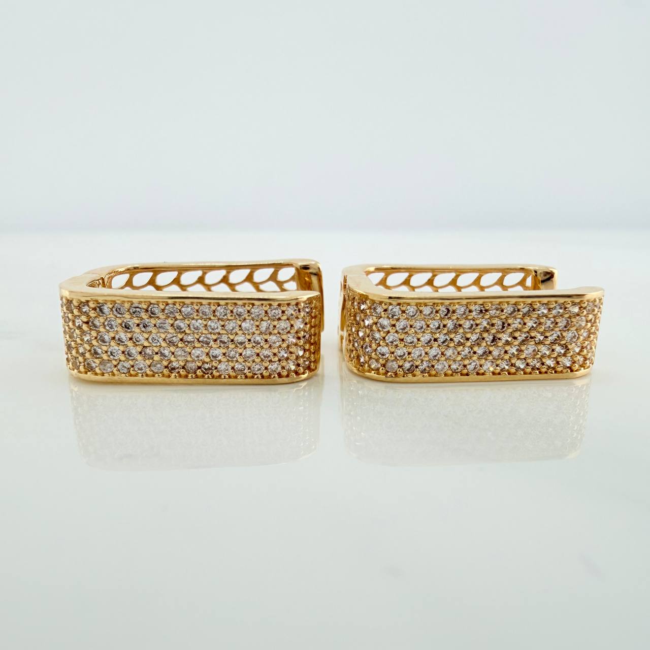 Candongas Cuadradas 7.6gr / 2cm / Oro Amarillo 18K
