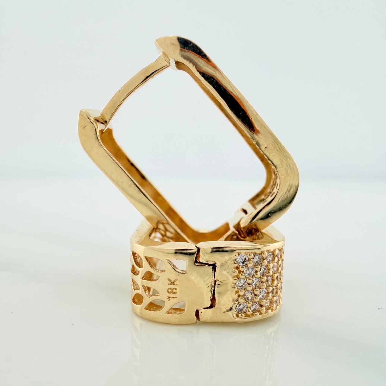 Candongas Cuadradas 7.6gr / 2cm / Oro Amarillo 18K