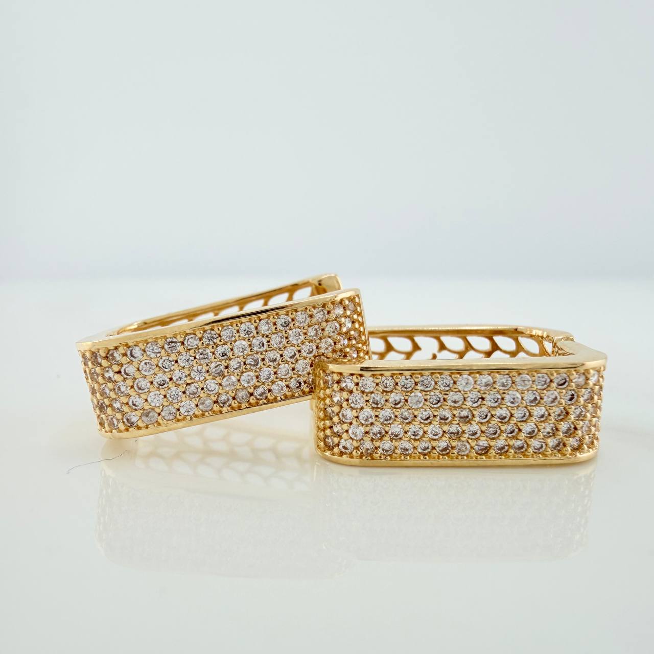 Candongas Cuadradas 7.6gr / 2cm / Oro Amarillo 18K