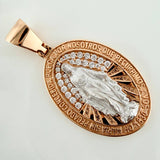 Dije Virgen Milagrosa 4.4gr / 3.2cm / Dos Oros Blanco Rosa 18K $
