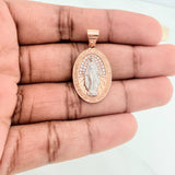 Dije Virgen Milagrosa 4.4gr / 3.2cm / Dos Oros Blanco Rosa 18K $