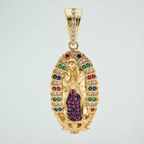 Dije Virgen De Guadalupe 5.6gr / 3.5cm / Dos Oros Negro Amarillo 18K $