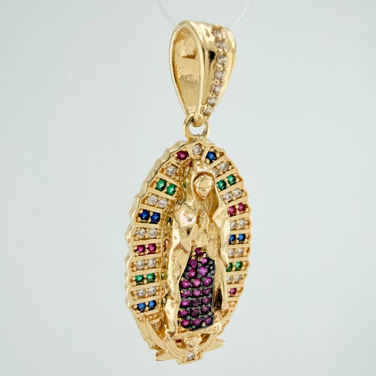 Dije Virgen De Guadalupe 5.6gr / 3.5cm / Dos Oros Negro Amarillo 18K $