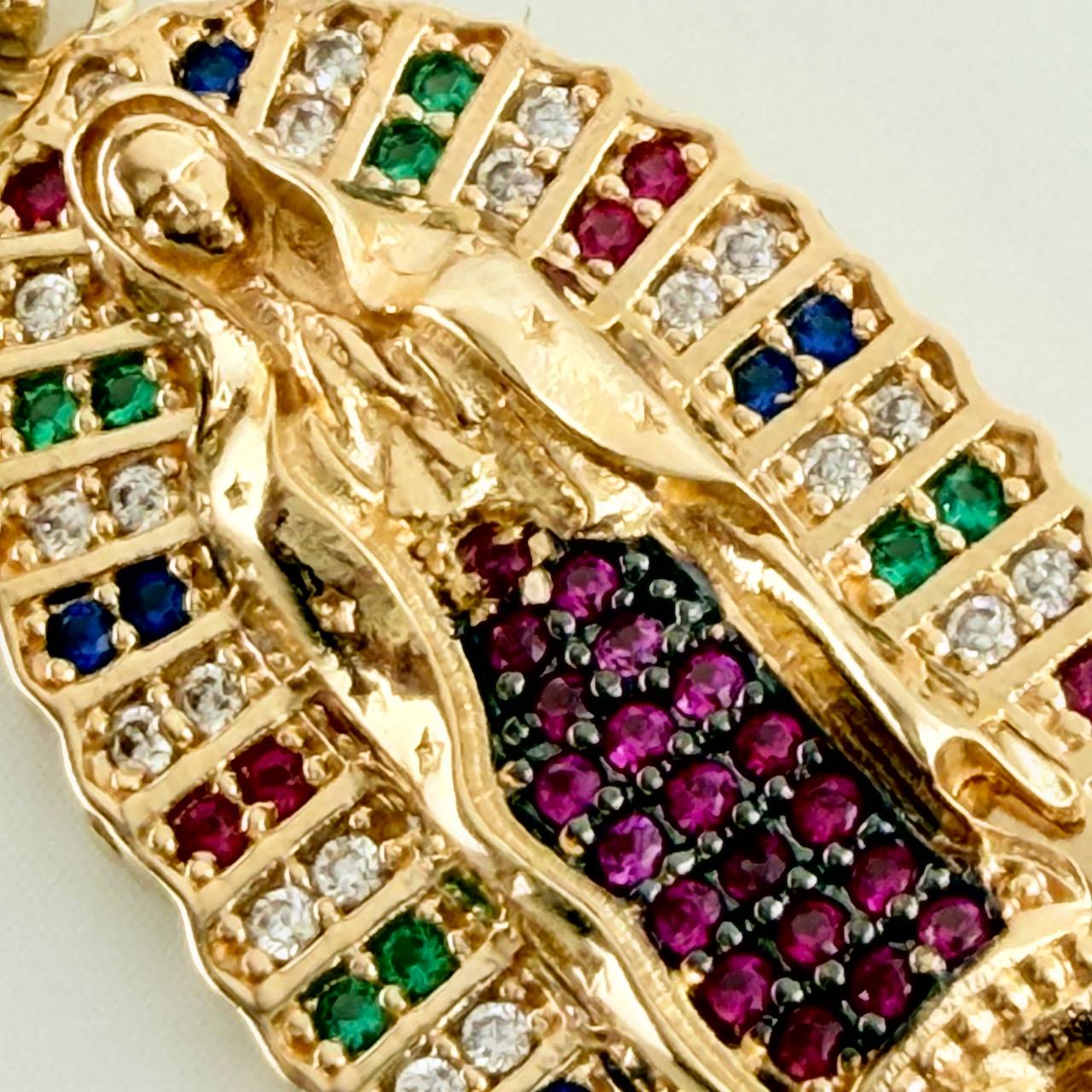 Dije Virgen De Guadalupe 5.6gr / 3.5cm / Dos Oros Negro Amarillo 18K $