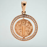 Dije Medalla San Benito 4.75gr / 3.2cm / Oro Rosa 18K $
