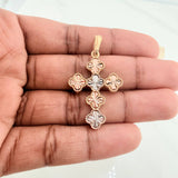 Dije Cruz Trebol 4.5gr / 4.1cm / Tres Oros Nac.Esp. 18K $