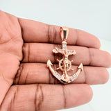 Dije Cruz Cristo Ancla 6.85gr / 4.1cm / Oro Rosa 18K $