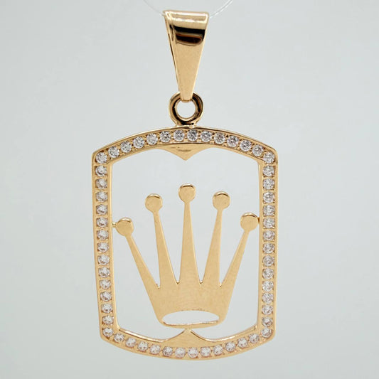 Dije Placa Corona 3.5gr / 3.8cm / Oro Amarillo 18K $