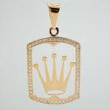 Dije Placa Corona 3.5gr / 3.8cm / Oro Amarillo 18K $