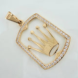 Dije Placa Corona 3.5gr / 3.8cm / Oro Amarillo 18K $