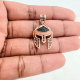Dije Casco Romano 3.5gr / 3cm / Dos Oros Negro Rosa 18K