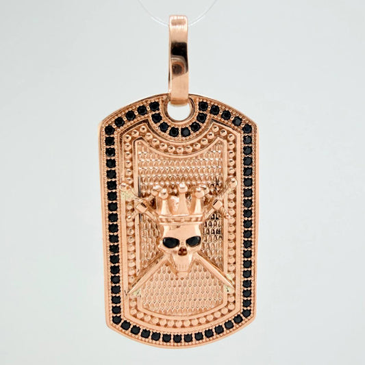 Dije Placa Calavera 6.35gr / 3.6cm / Oro Rosa 18K $