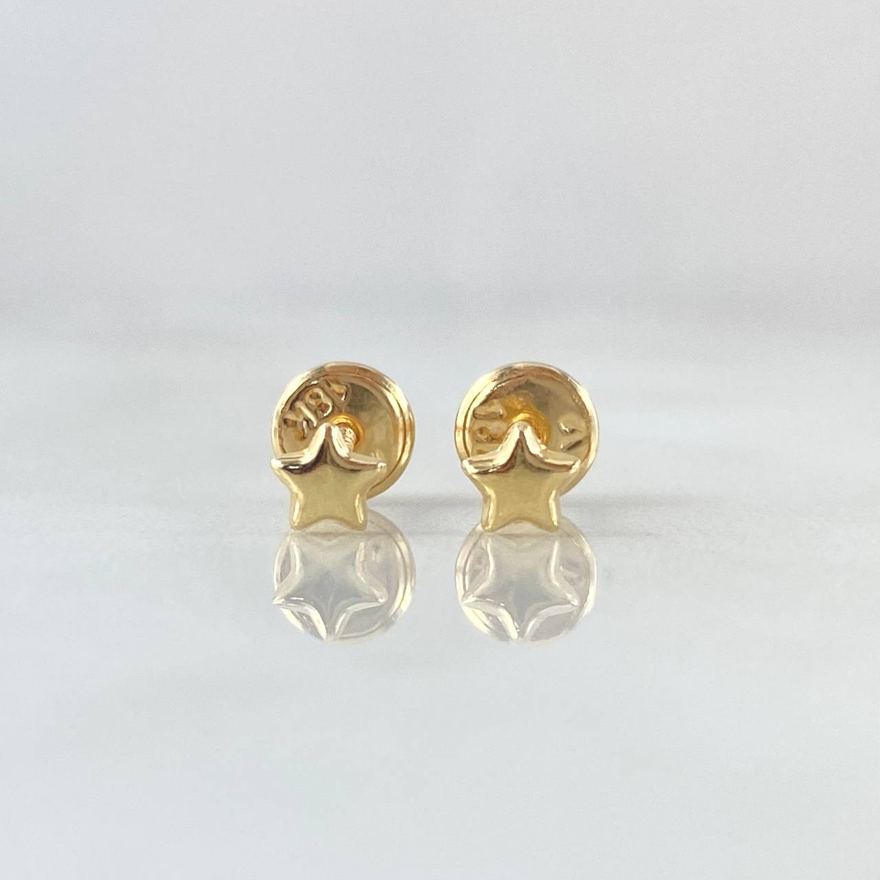 Topos Estrellas 0.45gr / 4mm Lisas Oro Amarillo 18K
