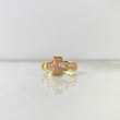 Anillo Cruz Cristo 5gr / T9 3/4 / Circones Blancos Tres Oros