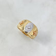 Anillo Cruz Rombo 7.6gr / T9 3/4 / Circones Blancos Tres Oros
