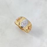 Anillo Cruz Rombo 7.6gr / T9 3/4 / Circones Blancos Tres Oros
